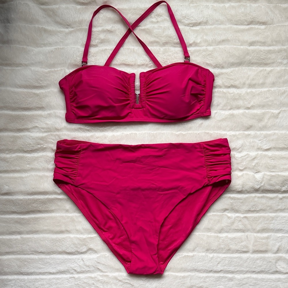 🩷DKNY Fuchsia Bikini Set